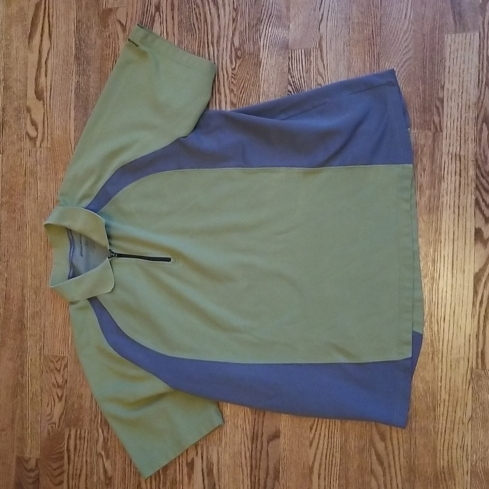 (XL) Eddie Bauer Men's Athleisure Partial Zip Short Sleeve Cotton Golf Shirt